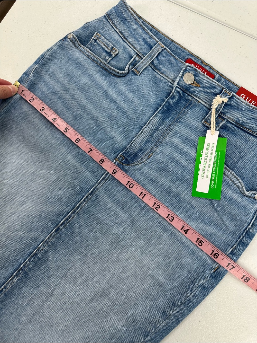 Guess Malibu Wash 5 Pocket Denim Pencil Skirt Y2K 90s Downtown Girl LA 6/28 - Picture 5 of 11